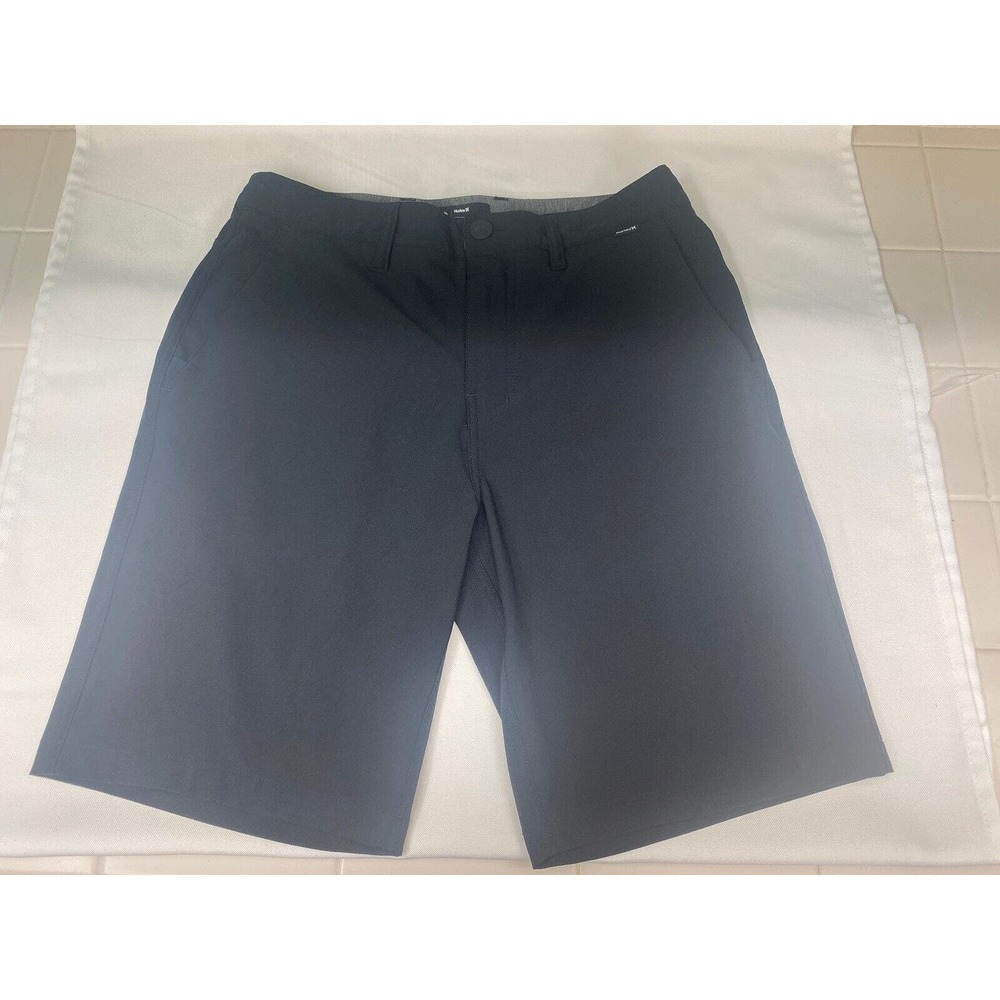 Hurley Phantom Men's Shorts Size 28 Black Polyester Blend Flat Front